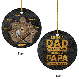 Custom Christmas Papa Bear Gifts Personalized Name Gift For Dads Being A Dad Is An Honor Being A Papa Is Priceless - Seseable