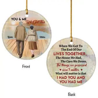 Custom Christmas Anniversary Gifts Personalized Name Gift For Old Couple We Walked The Walk Together - Seseable