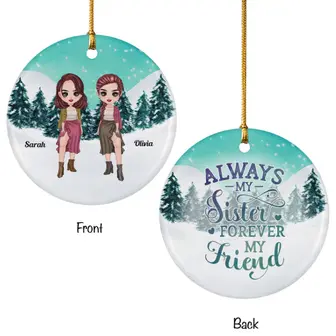 Custom Christmas Friends Gifts Personalized Name Gifts For Besties Always My Sister Forever My Friend