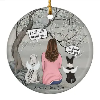 Custom Christmas Dog Memorial Gifts Personalized Name Sympathy Gift For Dog Loss I Still Talk About You - Seseable