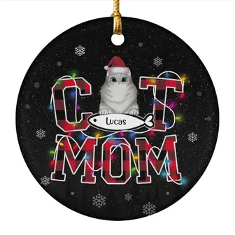 Custom Christmas Cat Moms Gifts Personalized Name Gift For Cat Lovers Cat Mom - Seseable