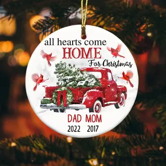 Memorial Christmas Ornament Mom Dad In Heaven Christmas Ceramic Ornaments Christmas Car All Heart Come Home For Christmas - Thegiftio UK