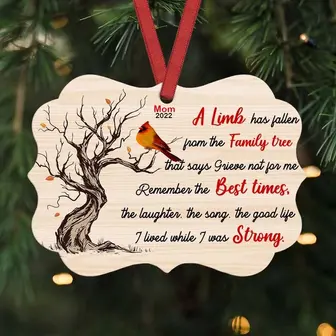 Personalized Gift For Mom Dad In The Heaven, Memo A Limb Aluminum Ornament, In Loving, Sympathy Ornament - Thegiftio UK