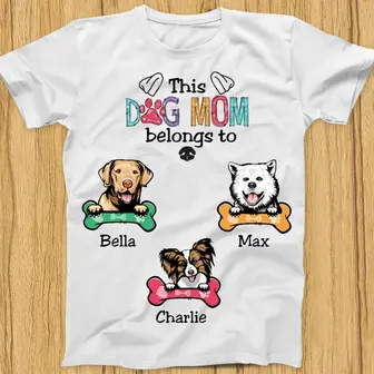 Personalized Gift For Dog Dad, Mom TShirt, This Dog Mom Flower Pattern, Dog Lovers Gifts - Thegiftio UK