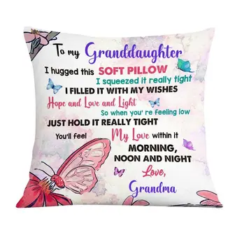 Personalized Gift to Granddaughter Grandson from Grandma, Butterfly Pillow Hug This Pillow, Gift Mothers Day - Thegiftio UK