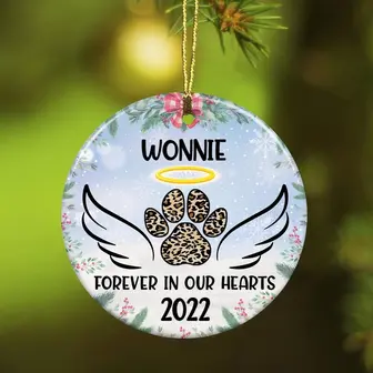 Personalized Christmas Pet Memorial Gift for Dog Mom, In Our Hearts Dog Memorial Ornament, Dog Sympathy Ornament - Thegiftio UK