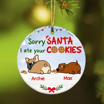 Personalized Christmas Gift For Dog Lovers, Dog Mom, Dog Dad Ornament, Dog Christmas Santa Cookies Ornament - Thegiftio UK