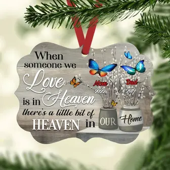 Personalized Memorial Gift, Heaven In Our Home Butterfly Memorial Aluminum Ornament - Thegiftio UK