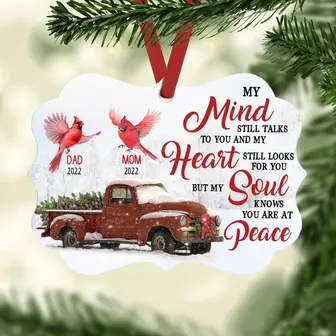 Personalized Memorial Cardinal Red Truck Benelux Ornament - Thegiftio UK