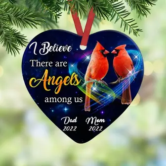 Personalized Cardinal Memorial Heart Ornament - Thegiftio UK
