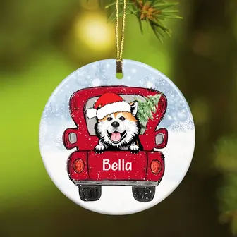 Personalized Dog Christmas 2021 Full Circle Ornament - Thegiftio UK