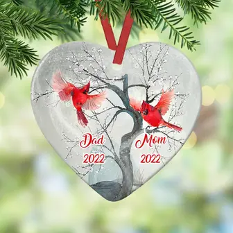 Personalized Cardinal Memorial Heart Ornament - Thegiftio UK