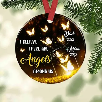 Personalized Memorial Butterfly Heaven Circle Ornament - Thegiftio UK