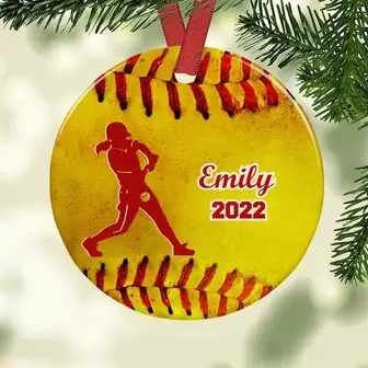Personalized Softball Circle Ornament - Thegiftio UK