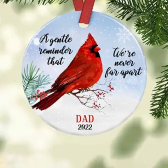 Personalized Never Far Apart Cardinal Memorial Circle Ornament - Thegiftio UK