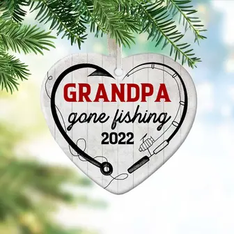 Personalized Fishing Heart Ornament - Thegiftio UK