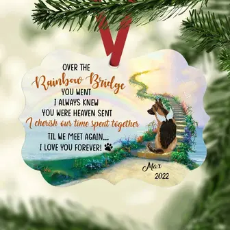 Personalized Dog Memorial Waiting At The Door Benelux Ornament - Thegiftio UK