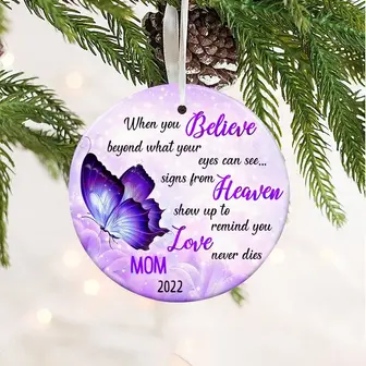 Personalized Memorial Butterfly Circle Ornament - Thegiftio UK