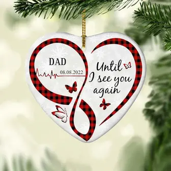 Personalized Butterfly Memorial Heart Ornament - Thegiftio UK