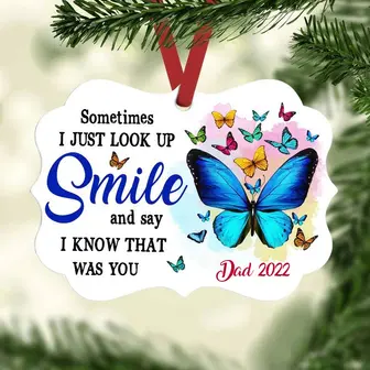 Personalized Butterfly Memorial Smile Benelux Ornament - Thegiftio
