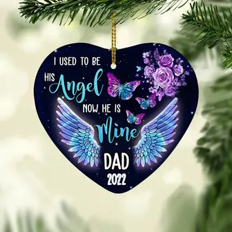 Personalized Butterfly Angel Memorial Heart Ornament - Thegiftio UK