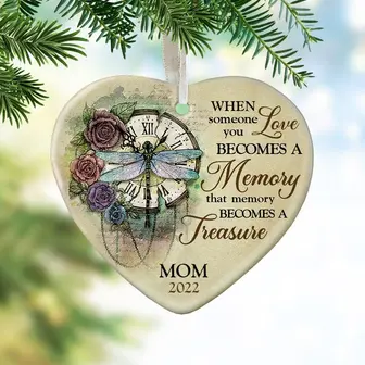 Personalized Memorial Dragonfly Heart Ornament - Thegiftio UK