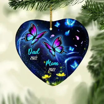 Personalized Memorial Butterfly Heart Ornament - Thegiftio UK