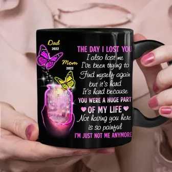 Personalized Butterflies Memorial Mom Dad Mug - Thegiftio UK