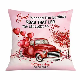 Personalized Valentine Couple God Bless Pillow - Thegiftio UK
