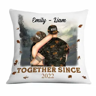 Personalized Husband, Wife, Valentine, Anniversary, Hunting Deer Couple Pillow - Thegiftio UK