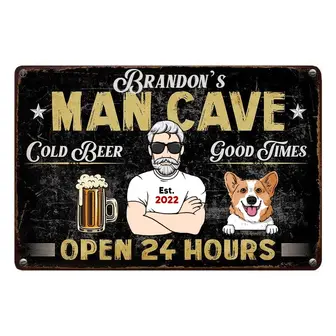 Personalized Indoor Decor Man Cave Dog Metal Sign - Thegiftio UK