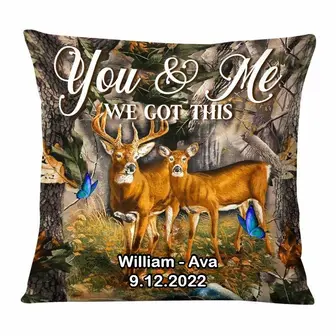 Personalized Deer Hunting Couple Pillow - Thegiftio