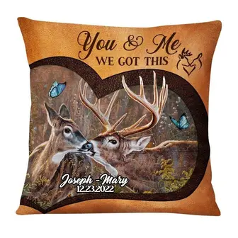 Personalized Deer Hunting Couple Pillow - Thegiftio