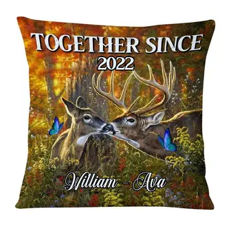 Personalized Deer Hunting Couple Pillow - Thegiftio