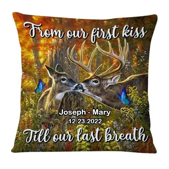 Personalized Deer Hunting Couple Pillow - Thegiftio