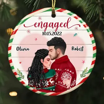 Personalized Couple Christmas Circle Ornament - Thegiftio