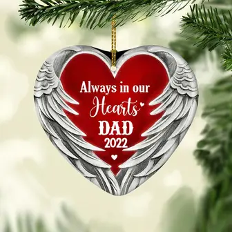 Personalized Memo Mom Dad Heart Ornament - Thegiftio UK