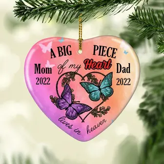 Personalized Piece Of Heart In Heaven Memorial Ornament - Thegiftio UK