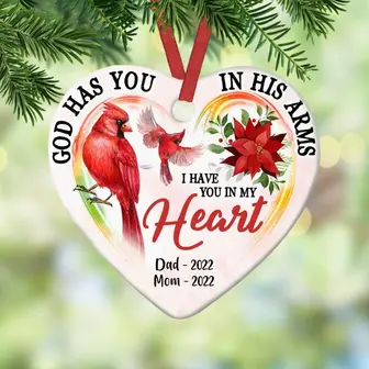 Personalized Cardinal Memorial Heart Ornament - Thegiftio UK