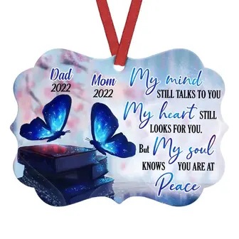 Personalized Memo Butterfly Mom Dad Benelux Ornament - Thegiftio