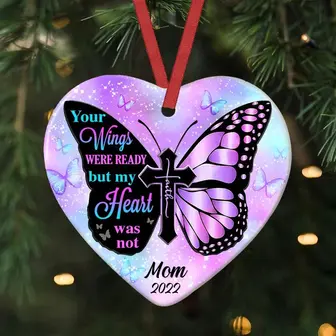 Personalized Memo Mom Dad Heart Ornament - Thegiftio UK