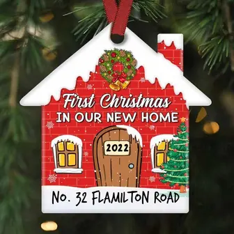 Personalized First Christmas Home House Ornament - Thegiftio