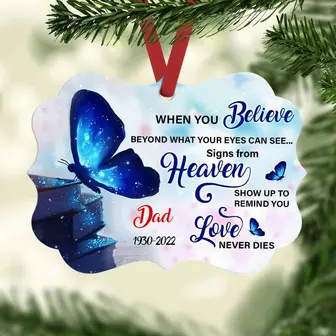 Personalized When You Believe Butterfly Memorial MDF Benelux Ornament - Thegiftio UK