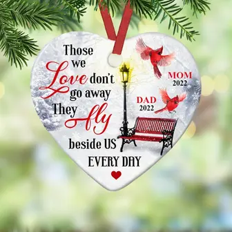 Personalized Cardinal Memorial They Fly Beside Us Heart Ornament - Thegiftio UK