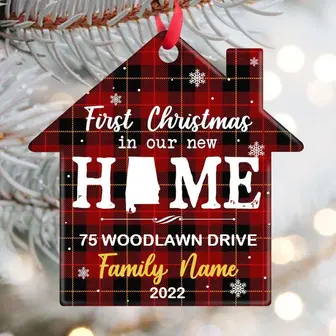 Personalized Family Couple First Christmas New Home House House Ornament - Thegiftio