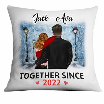 Personalized Couple Together Since Pillow - Thegiftio UK