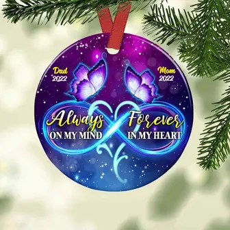 Personalized Mom Dad Memo Circle Ornament - Thegiftio UK