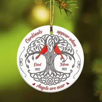 Personalized Angels Are Near Memorial Circle Ornament - Thegiftio UK