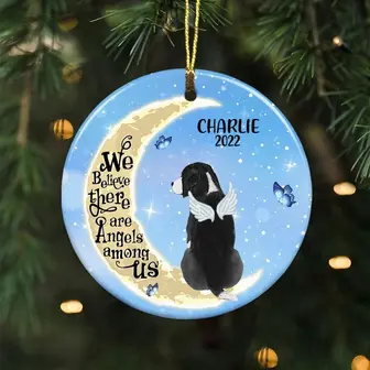 Personalized Dog Memorial Angels Among Circle Ornament - Thegiftio UK