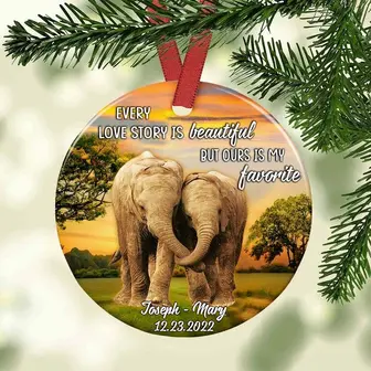 Personalized Elephant Couple Ornament - Thegiftio UK